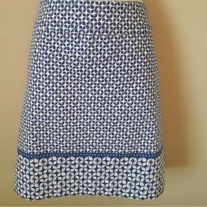 Talbots Blue and White Patterned A-Line Skirt
